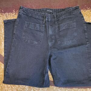 Free-assembly Women's Black Jeans Patch Pocket 14W